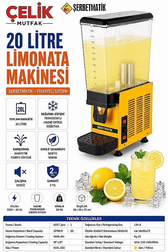 20 Litre Tekli Endüstriyel Limonata Makinesi - 2