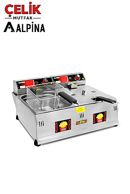 8+8 Litre Elektrikli Fritöz (220V)