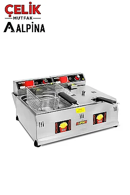 8+8 Litre Elektrikli Fritöz (220V)