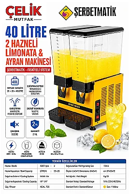 Çiftli Endüstriyel Limonata Makinesi 40 Litre - 2