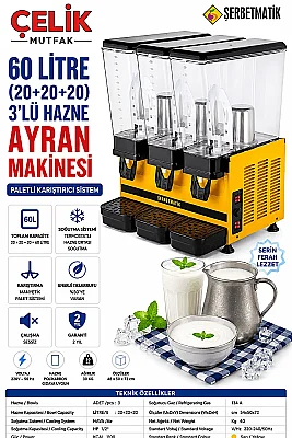 Üçlü Şerbetlik Karıştırıcı+Karıştırıcı+Karıştırıcı 20+20+20 Lt - 2